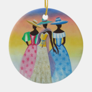 Black is Beautiful African American Art Ceramic Tree Decoration