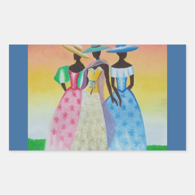 Black is Beautiful African American Art Rectangular Sticker (Front)