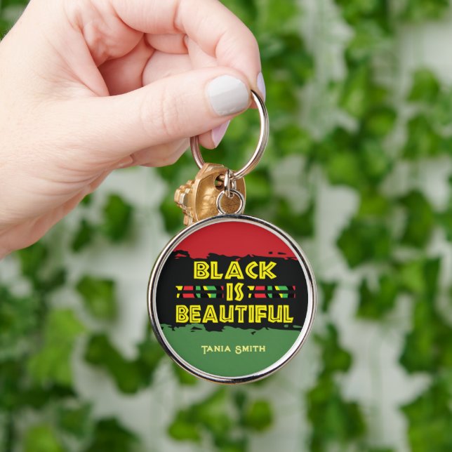 Black is Beautiful Gifts,Custom Name Personalised  Key Ring (Hand)