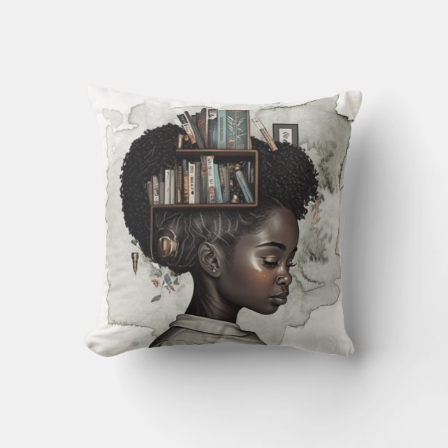 Black is Beautiful Knowledge is Power Cushion (Front)