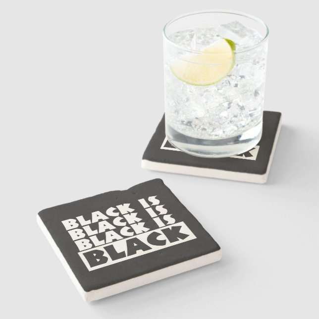 Black Is Black Stone Coaster (Side)