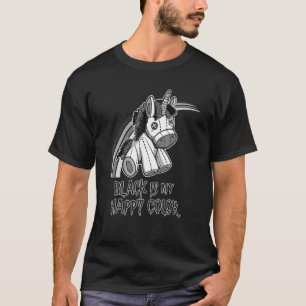 Black Is My Happy Colour Gothic Unicorn Goth Girl T-Shirt