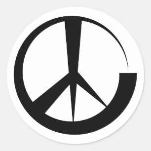 Black isolated creative peace sign classic round sticker