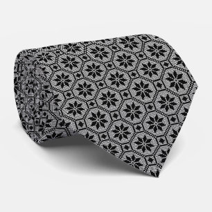 Black Isolated lace cross-stitch fabric texture Tie