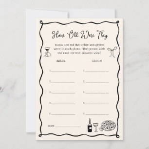 Black Italian Bridal Shower Age Guessing Game Card
