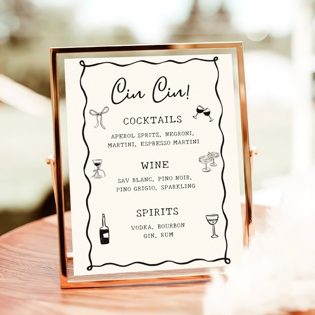 Black Italian Bridal Shower Cin Cin Bar  Poster (Creator Uploaded)