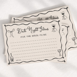 Black Italian Bridal Shower Date Night Ideas Card