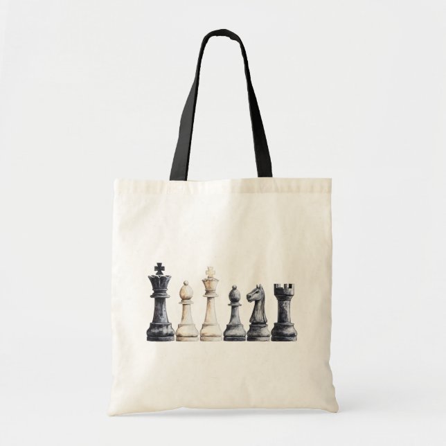 Black Ivory Chess Board Tote Bag (Front)