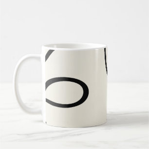 Black Ivory Flowing Line Abstract Coffee Mug