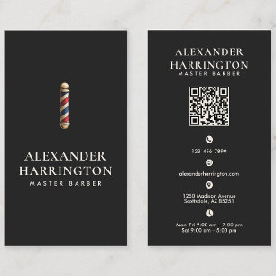 Black Ivory Master Barber Qr Code Business Card