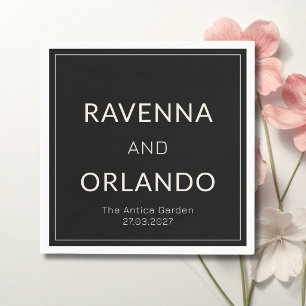 Black Ivory Old Money Timeless Elegant Wedding Napkin