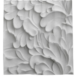 Black & Ivory Textured Shower Curtain 