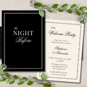 Black Ivory The Night Before Welcome Party Wedding Enclosure Card