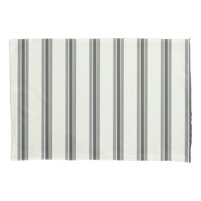 Black Ivory Vertical Stripe Pattern Pillowcase (Front)