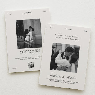 Black & Ivory Vintage Court Wedding Save the Date Invitation