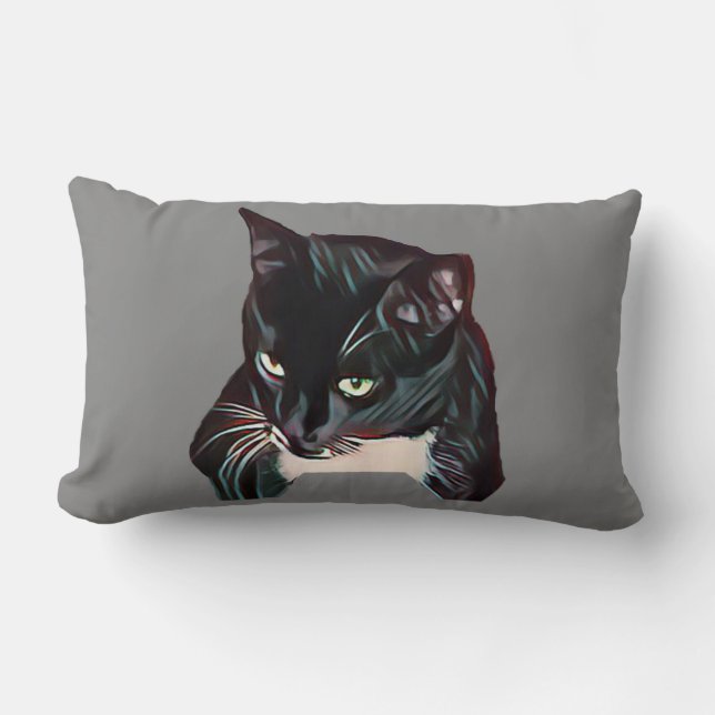 Black Jack cat pillow (Front)