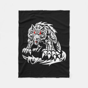 Black Jacob Fatu Wolf Fleece Blanket