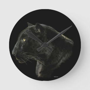 Black Jaguar Big Cat Animal-Lover's Wall Clock