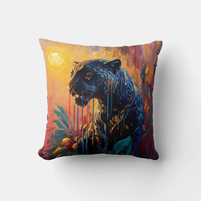 Black Jaguar Cushion (Front)