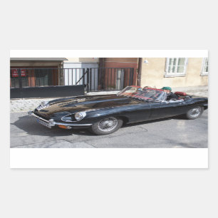 Black Jaguar E Type Rectangular Sticker