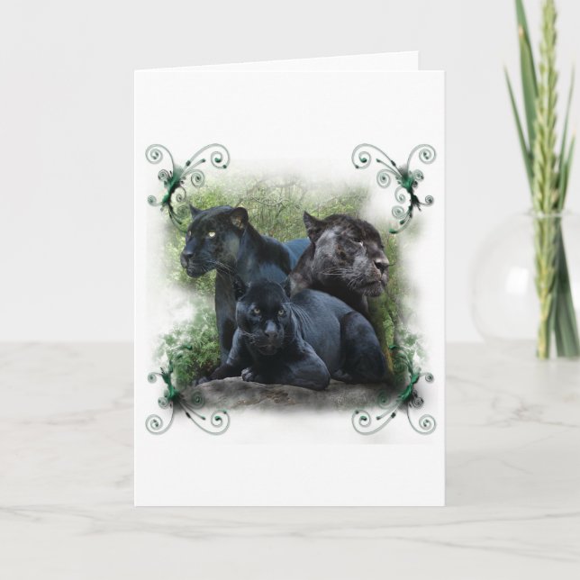 Black Jaguar Holiday Card (Front)