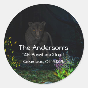 Black Jaguar in the Woods Address Labels