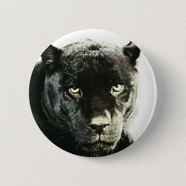 Black Jaguar Panther 6 Cm Round Badge (Front)