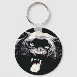 Black Jaguar Panther Key Ring