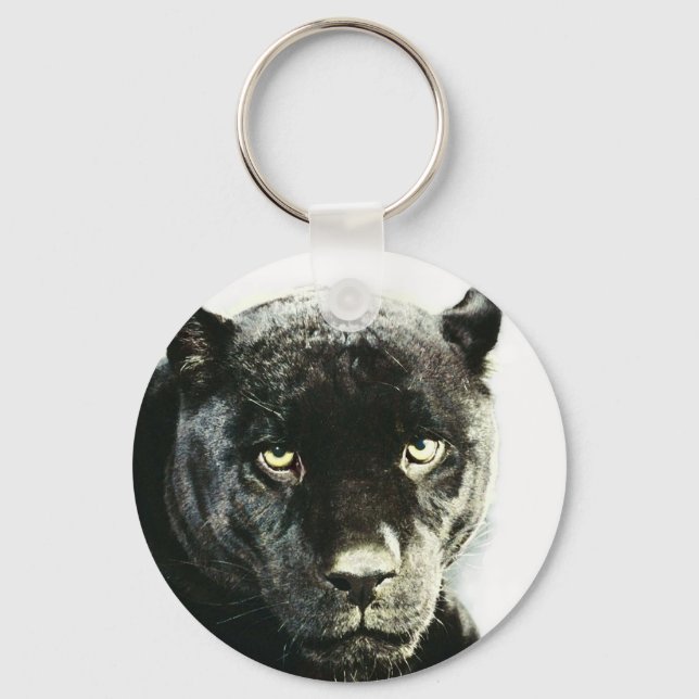 Black Jaguar Panther Key Ring (Front)