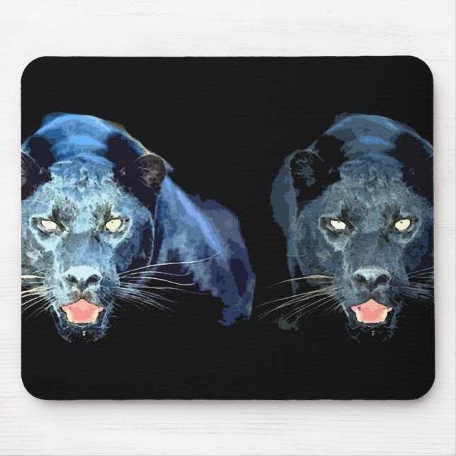 Black Jaguar Panther Mouse Pad (Front)