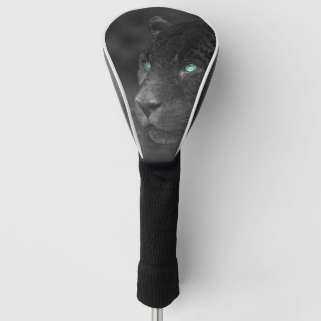 Black Jaguars Emerald Gaze Golf Head Cover (Front)