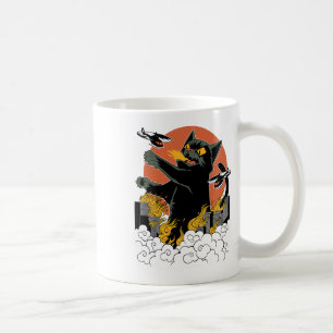 Black Japanese Catzilla Sunset - Clic Fit Coffee Mug