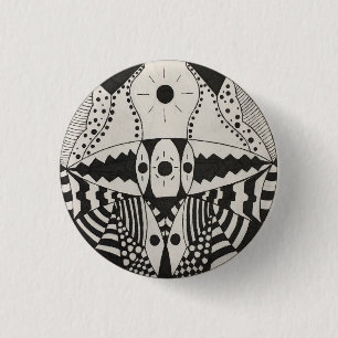 Black Jaw 3 Cm Round Badge