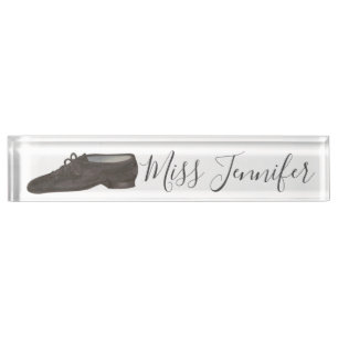 Black Jazz Shoe Dance Teacher Instructor Nameplate
