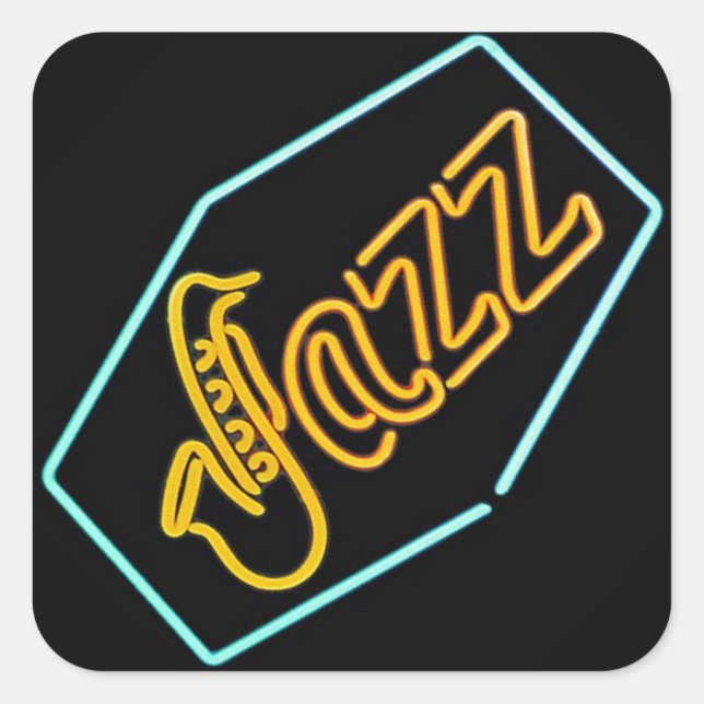 Black Jazz Square Sticker (Front)