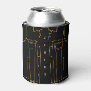Black Jeans Jacket Funny Can Cooler with Text