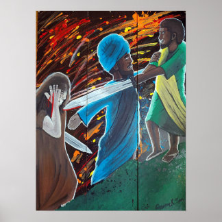 Black Jesus Arrested at Gethsemane Poster