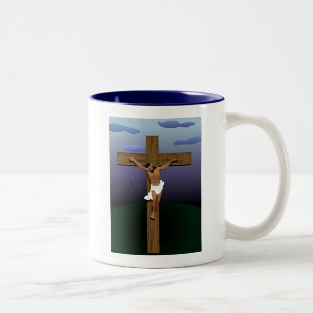 Black Jesus Christ Two-Tone Coffee Mug (Right)