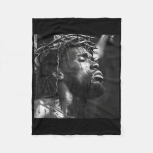 Black Jesus, Christianity, Church, Christ, Jesus 5 Fleece Blanket
