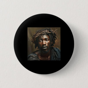 Black Jesus, Christianity, Church, Christ, Jesus 6 Cm Round Badge