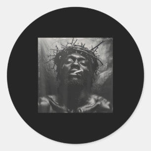 Black Jesus Smokes, Christianity, Church, Christ, Classic Round Sticker