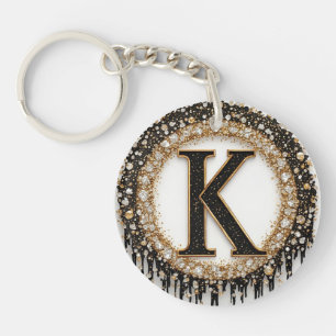Black Jewel Initial K Decor Key Ring