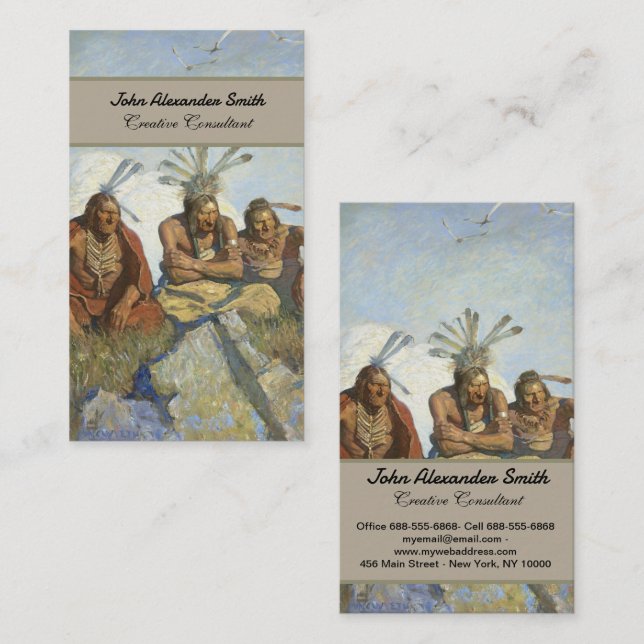 Black, Jewel-like Inscrutable Eyes by N.C. Wyeth Business Card (Front/Back)