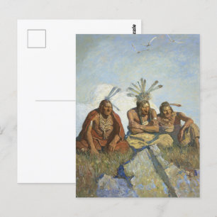 Black, Jewel-like Inscrutable Eyes by N.C. Wyeth Postcard