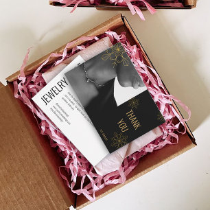 Black Jewellery Care, Small Business Enclosure, Thank You Card