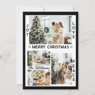 Black Joy Love Peace Personalised Christmas Photo Holiday Card