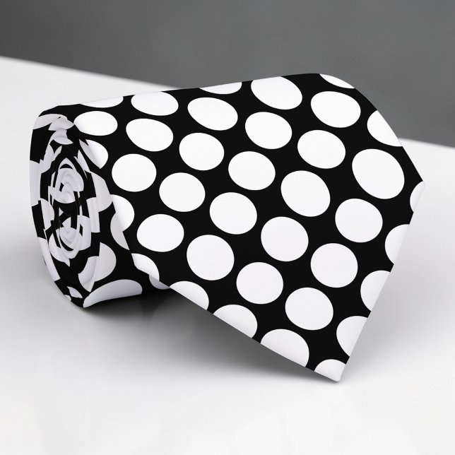 Black Jumbo Polka Dots Custom Necktie (Creator Uploaded)
