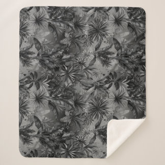 Black jungle sherpa blanket