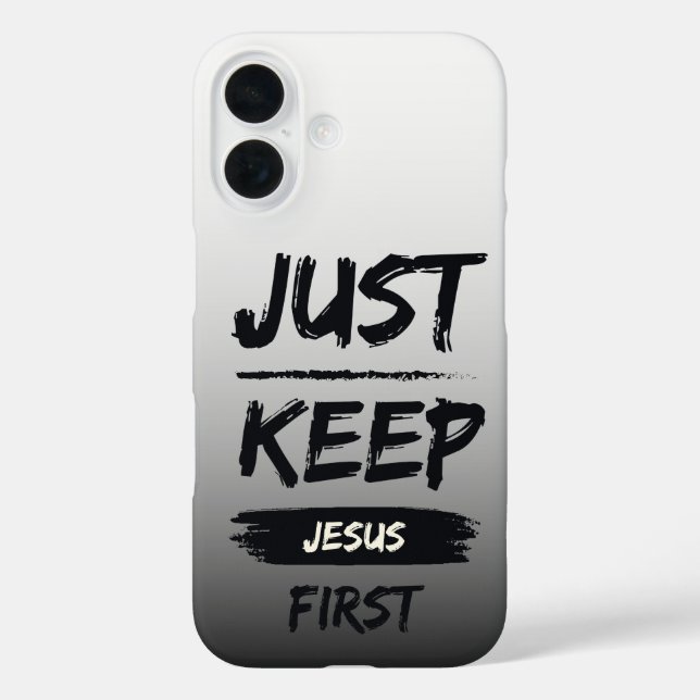 Black Just Keep Jesus First Case-Mate iPhone Case (Back)