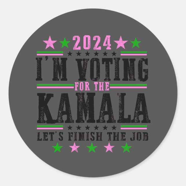 Black Kamala for 2024 Campaign Sticker (Front)